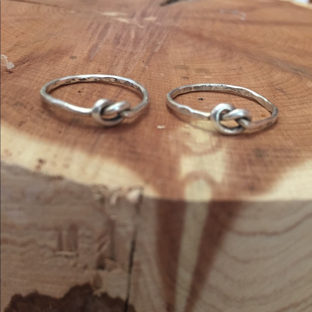 Vintage 2 silver knot rings size 5